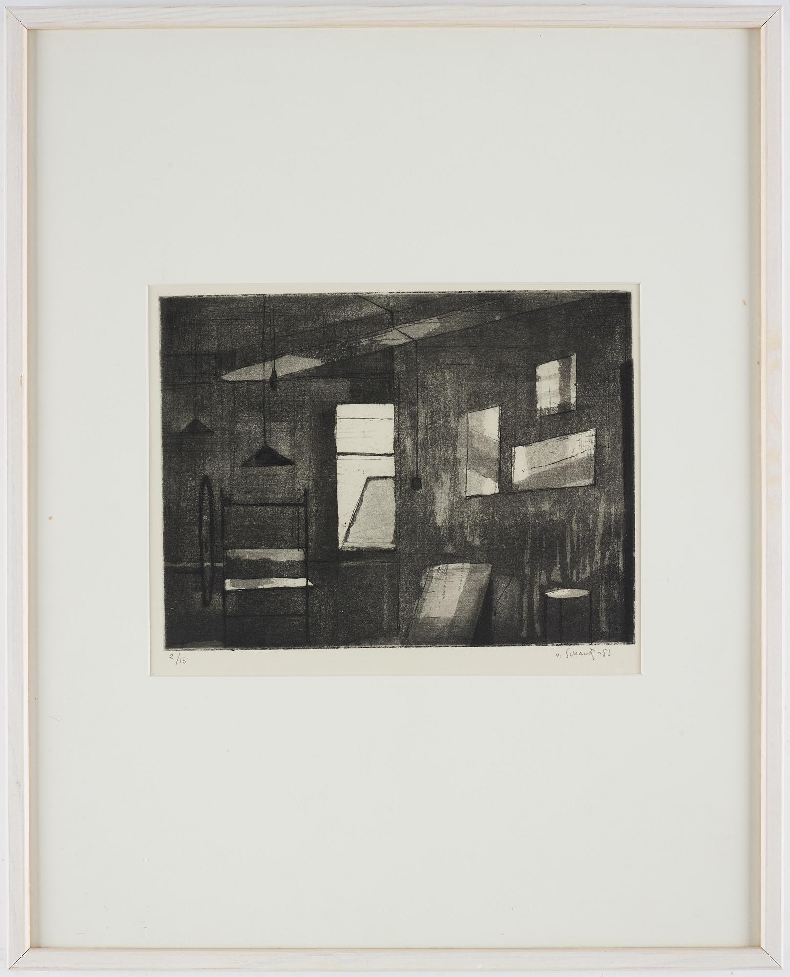 Philip von Schantz, etching. Signed and dated -53. Numbered 2/15.