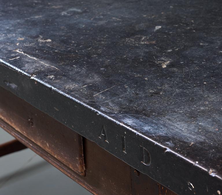 A Swedish 19th century stone top table.