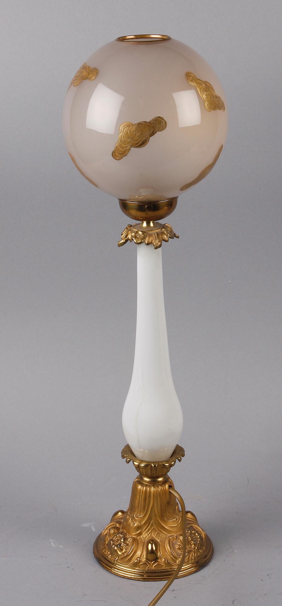 BORDSARMATUR, mässing och glas, 1800-talets andra hälft.