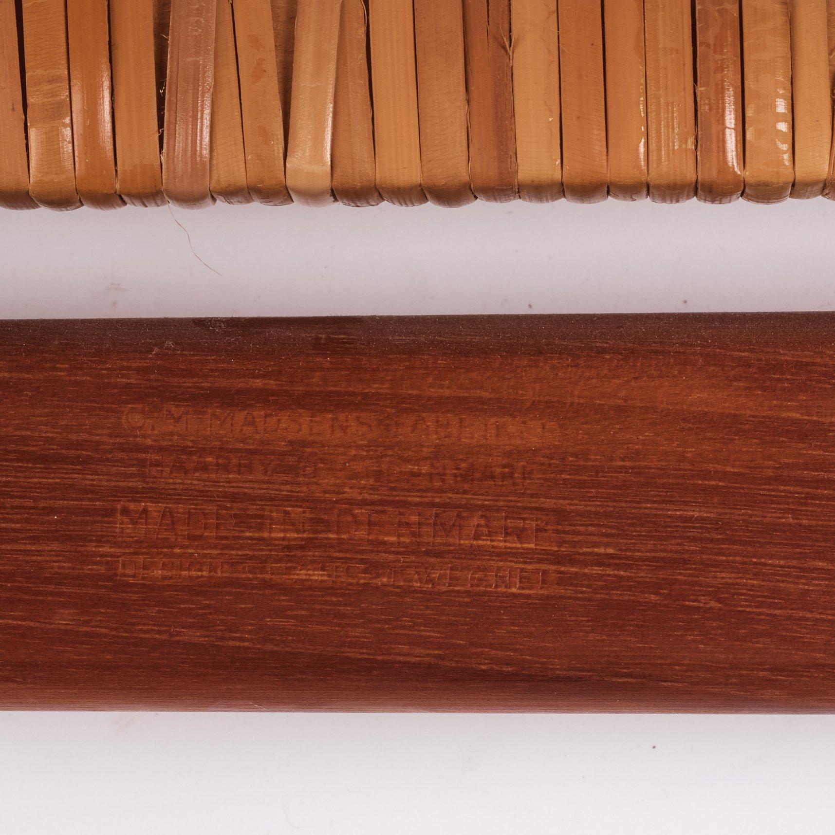 Hans J. Wegner, a set of eight teak chairs, model "W2", C.M. Madsen, Denmark 1950s.