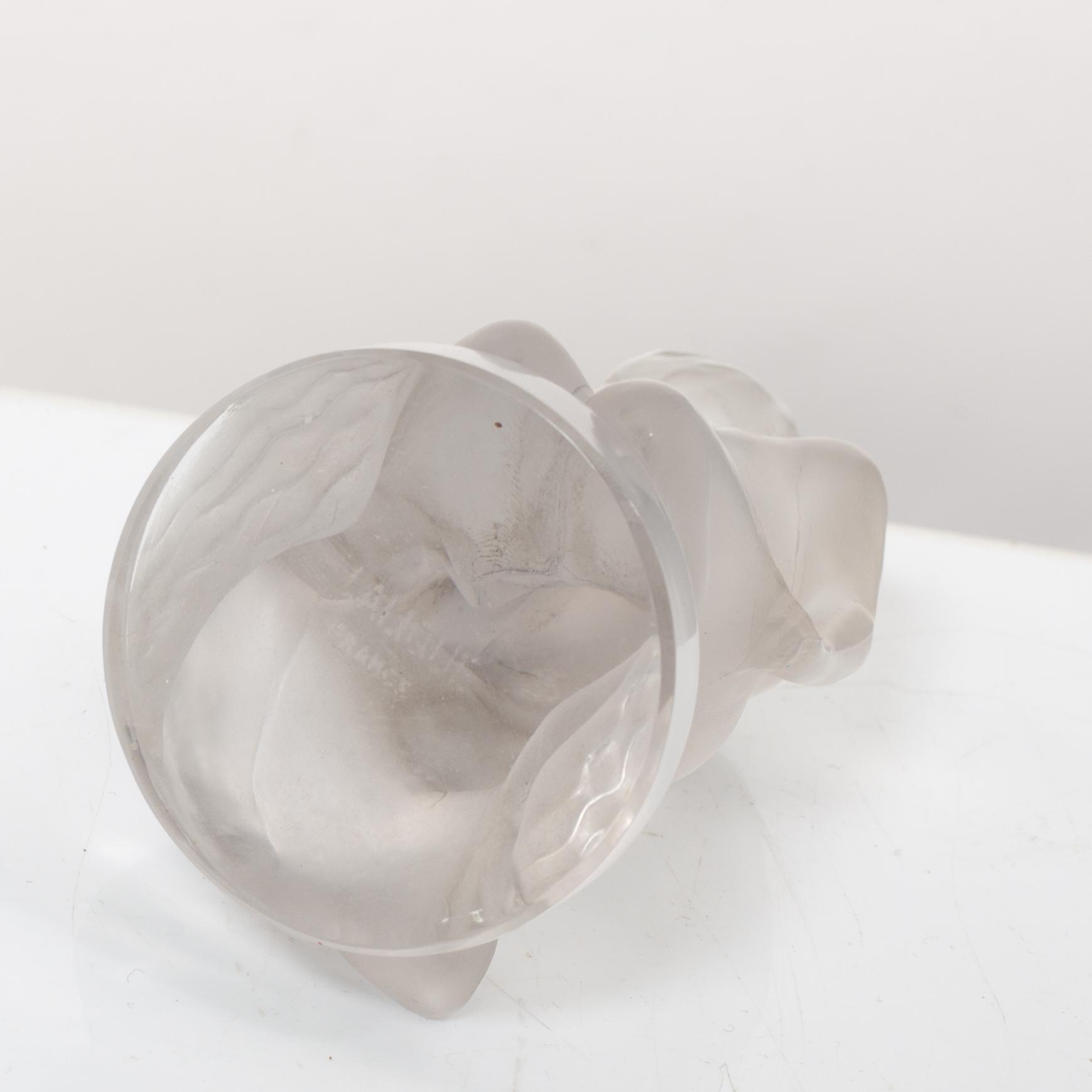 9 glass figurines, Lalique, France.