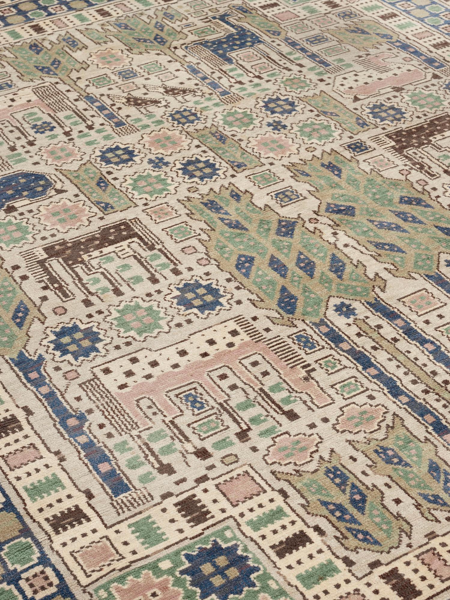 CARPET. "Hästhagen". Knotted pile. 340,5 x 276,5 cm. Signed AB MMF.