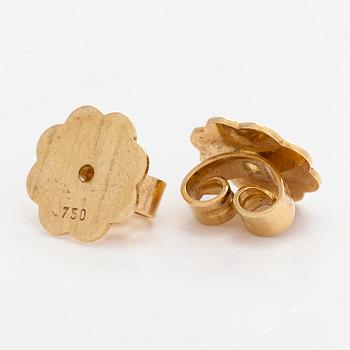 Örhängen, platina, 18K guld, gammalslipade och rosenslipade diamanter, syntetiska safirer och pärlor.