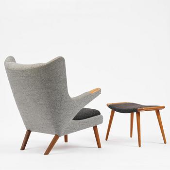Hans J. Wegner, a "Bamse" (Papa Bear) armchair with ottoman, PP Møbler, Denmark.