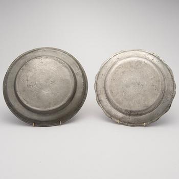 Two 18th Century pewter plates from Belgium.