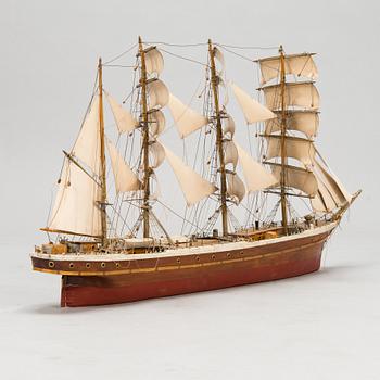 Model ship, a mid-20th century four-masted barque,