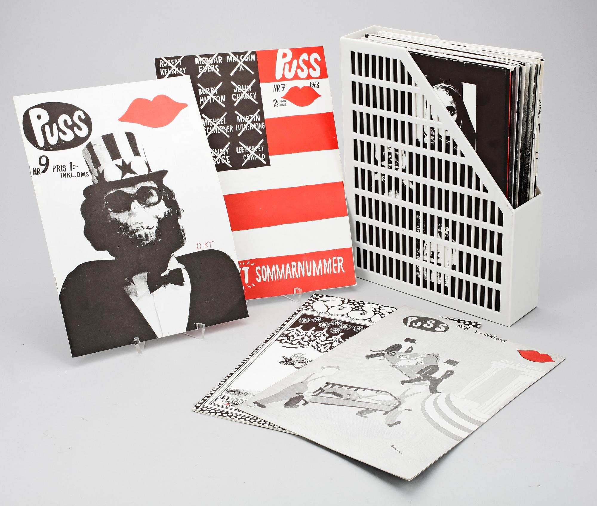 TIDSKRIFT, 32 vol, tidningen "Puss", nr 1-24, 1968-73.