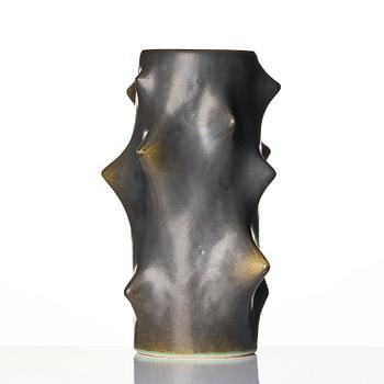 Knud Basse, vaser, två stycken, keramik, "Rosentorn", Michael Andersen & Son, Bornholm, Danmark.