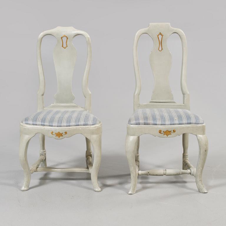 STOLAR, två stycken, rokoko, 1700-tal.