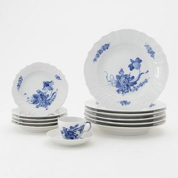 An 18-piece set of 'Blå Blomst' porcelain from Royal Copenhagen, Denmark.