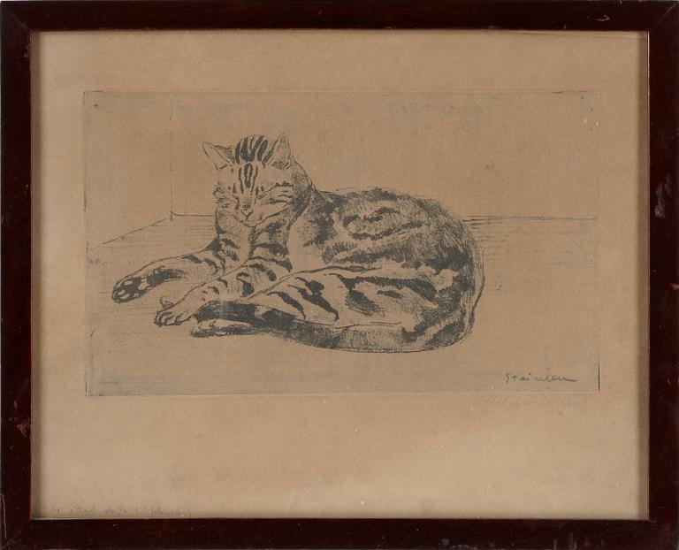 THÉOPHILE STEINLEN, etsning, signerad.