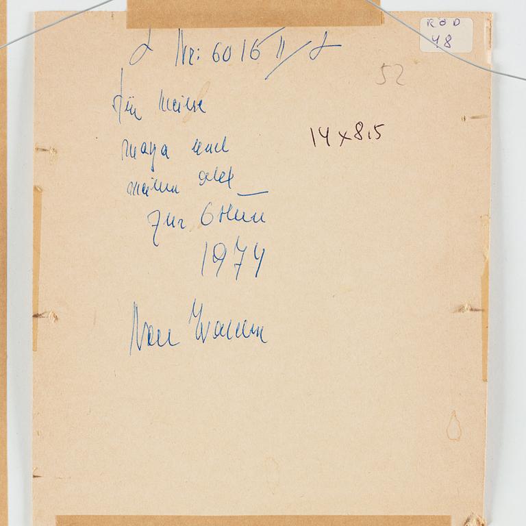 NELL WALDEN, mixed media on paper, signed and dated -74.