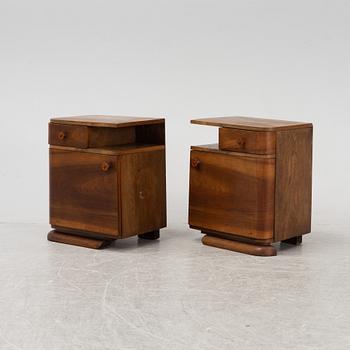 A pair of bedside tables, 1930's/40's.