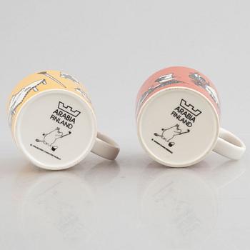 Two Moomin mugs, Arabia, Finland, 1990-1999.