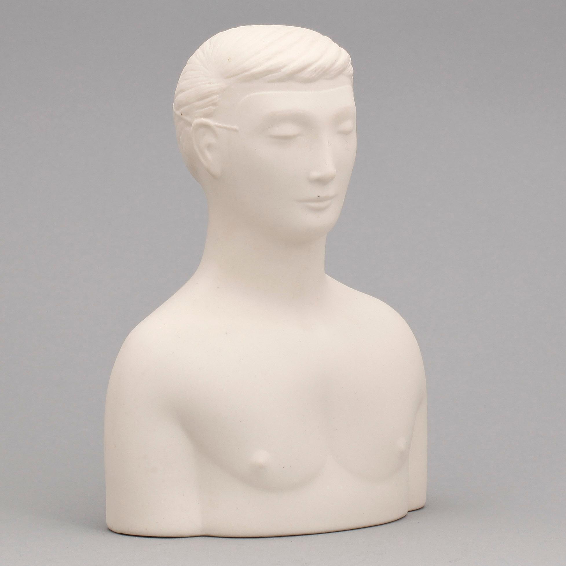 STIG LINDBERG, figurin, parian, "Mannen med masken", ur serien Figurin, Gustavsberg.