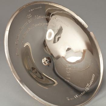 SOCKERSKÅLAR MED LOCK, ett par, silver, Gustaf Alfred Dahlgren, 1913,Malmö. Vikt ca 890g.