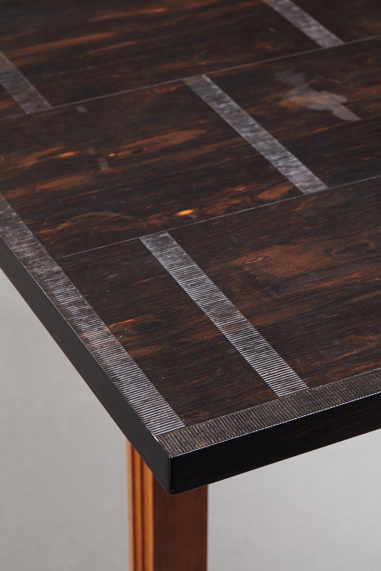 Hjalmar Jackson, A Hjalmar Jackson ebony and pearwood desk/library table, Stockholm ca 1934.