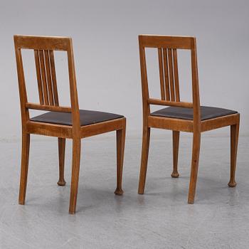 6 art nouveau chairs, circa 1900.