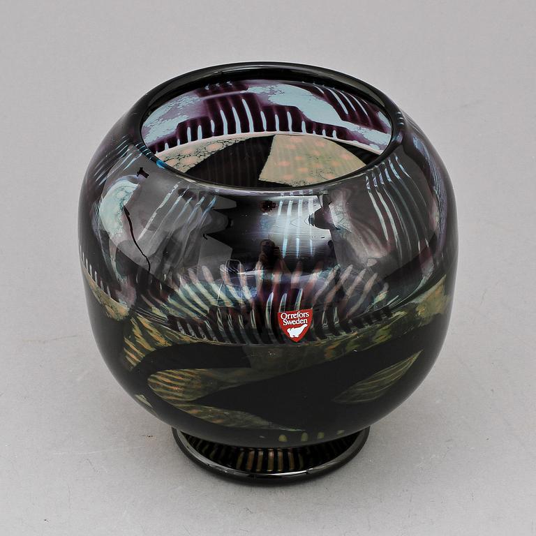 SKÅL, glas, Eva Englund, Orrefors, dat -88.