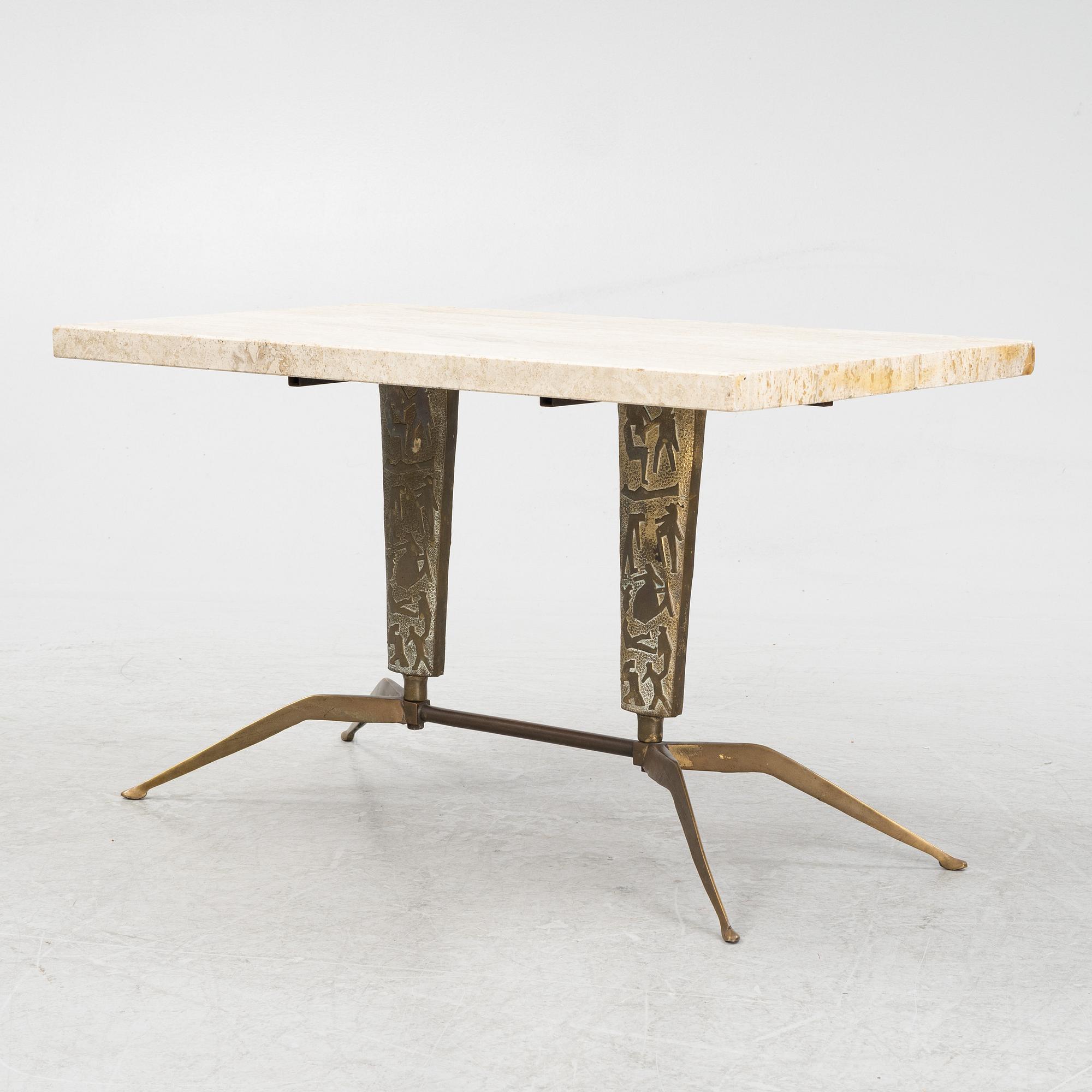 A stone top coffee table, Italy, mid 20th Century.