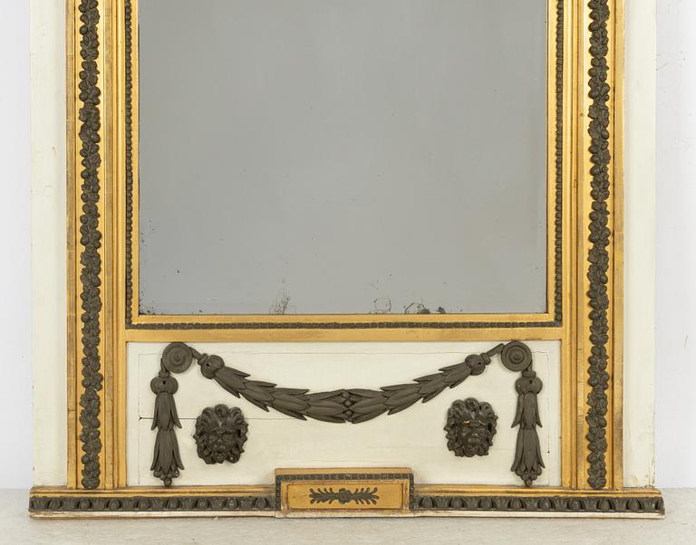 Mirror/wall panel, late Gustavian, circa 1800.
