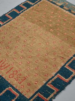 A RYA BED COVER, possibly signed I W, dated 1823, ca 170-176,5 x 136,5-141,5 cm.