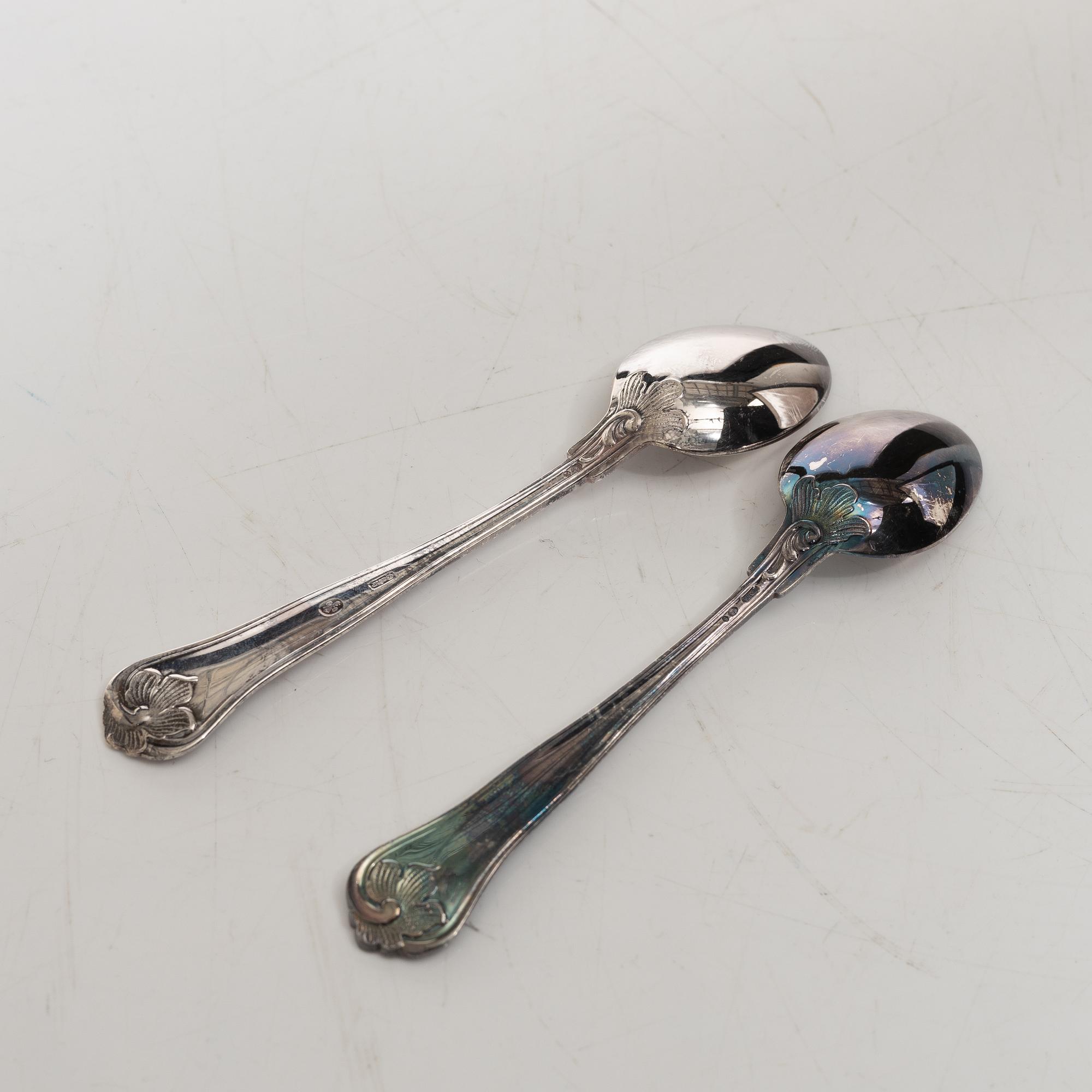 Bordsskedar 12 st, kaffeskedar 12, st silver, Cohr.