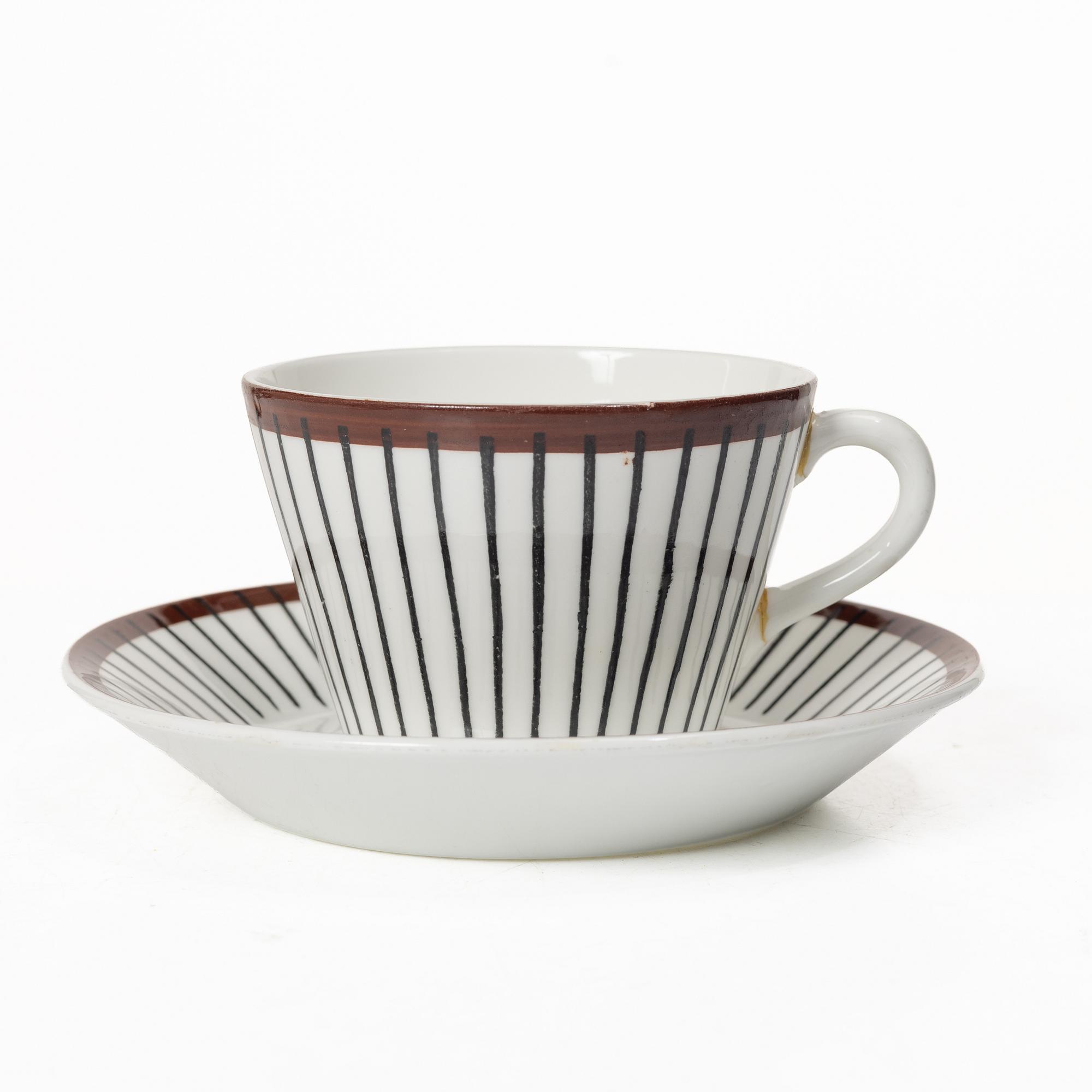 Stig Lindberg, Coffee service, 16 pieces, porcelain, “Spisa Ribb”, Gustavsberg.
