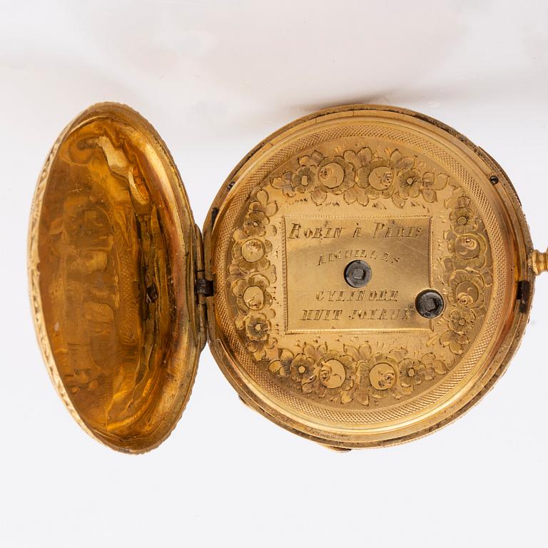 POCKETWATCH - ROBIN Á PARIS, France 1830's-40's, diam c 32 mm.