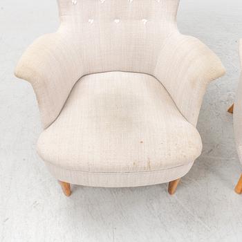 A pair of Carl Malmsten  "Gamla stan",armchairs.