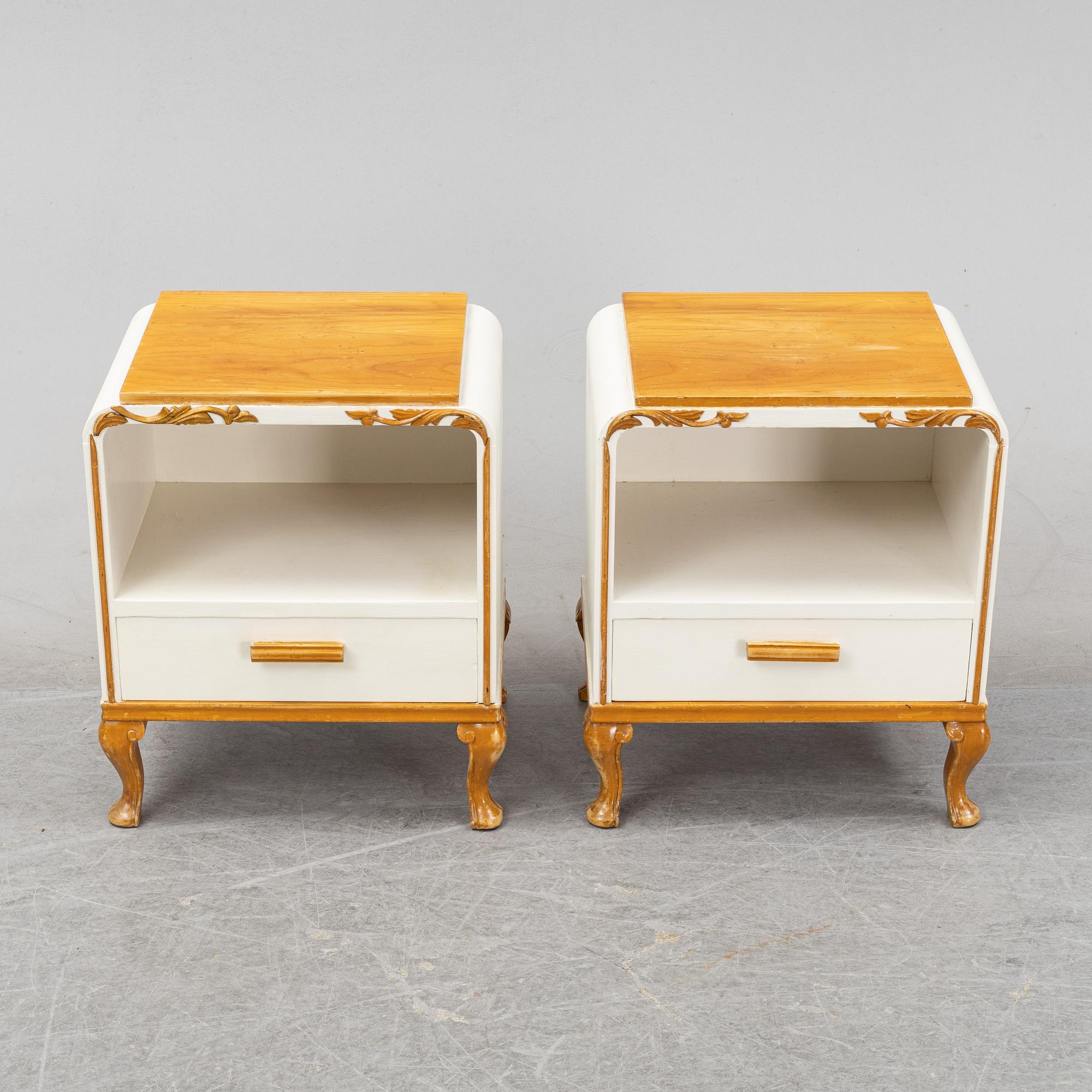 A pair of bedside tables from Bodafors, first half of the 20th Century.