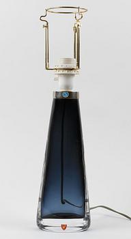 BORDSLAMPA, glas, Carl Fagerlund, Orrefors, sign.