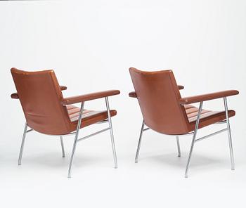 Hans J. Wegner, a pair of "AP-52" easy chairs, AP-stolen, Denmark, 1960's.