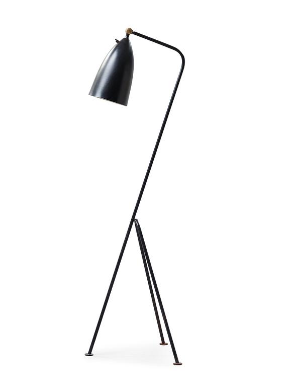 A Greta Magnusson Grossman 'G-33' (Grasshopper) black lacquered floor lamp, Bergboms, Malmö, 1950's.