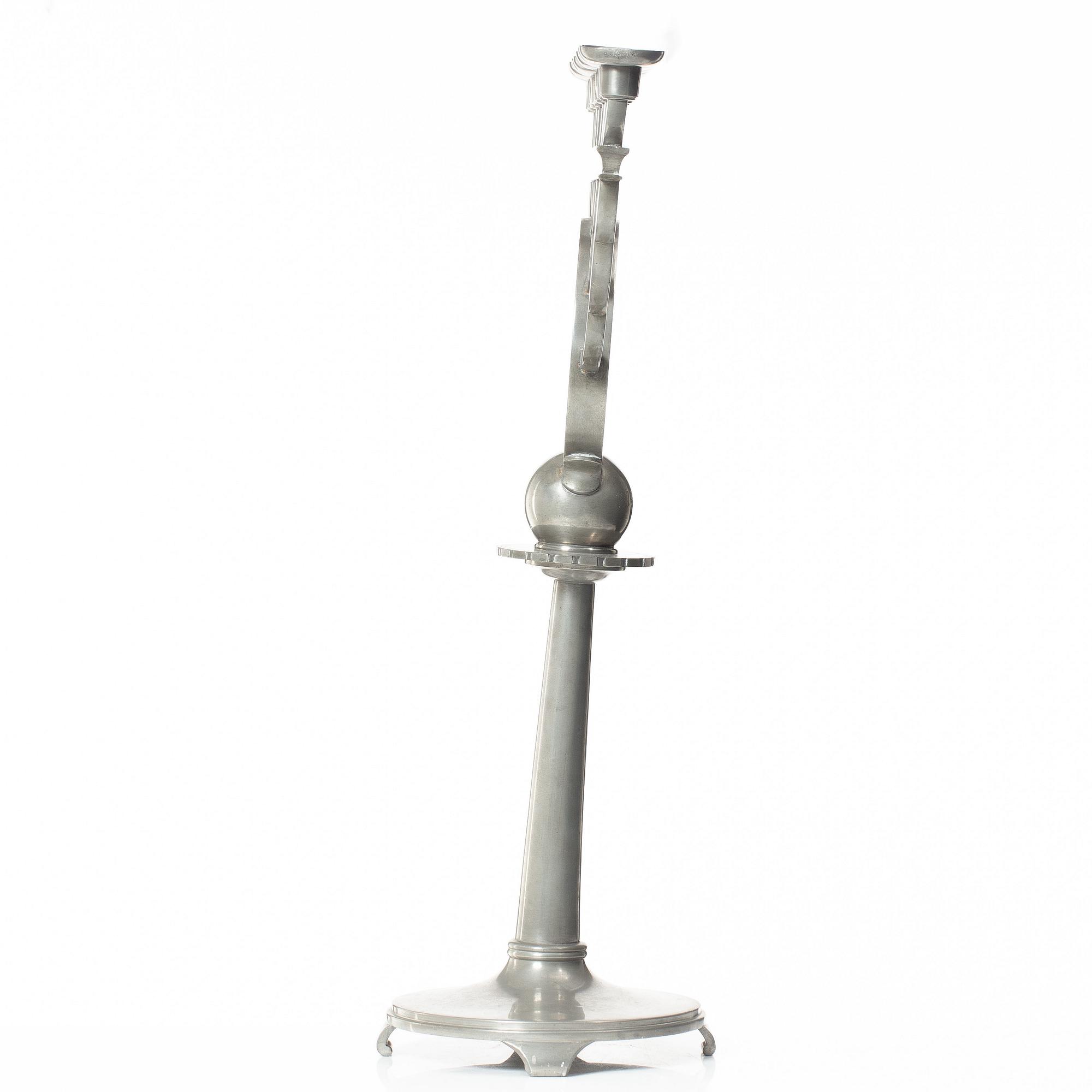 Astrid Aagesen, kandelaber, tenn, Helsingborg 1920/30-tal.