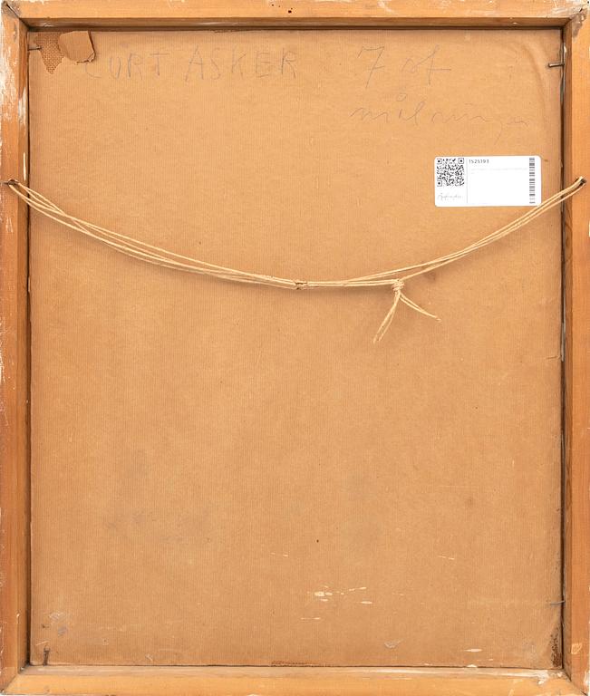 Curt Asker, olja på pannå signerad.