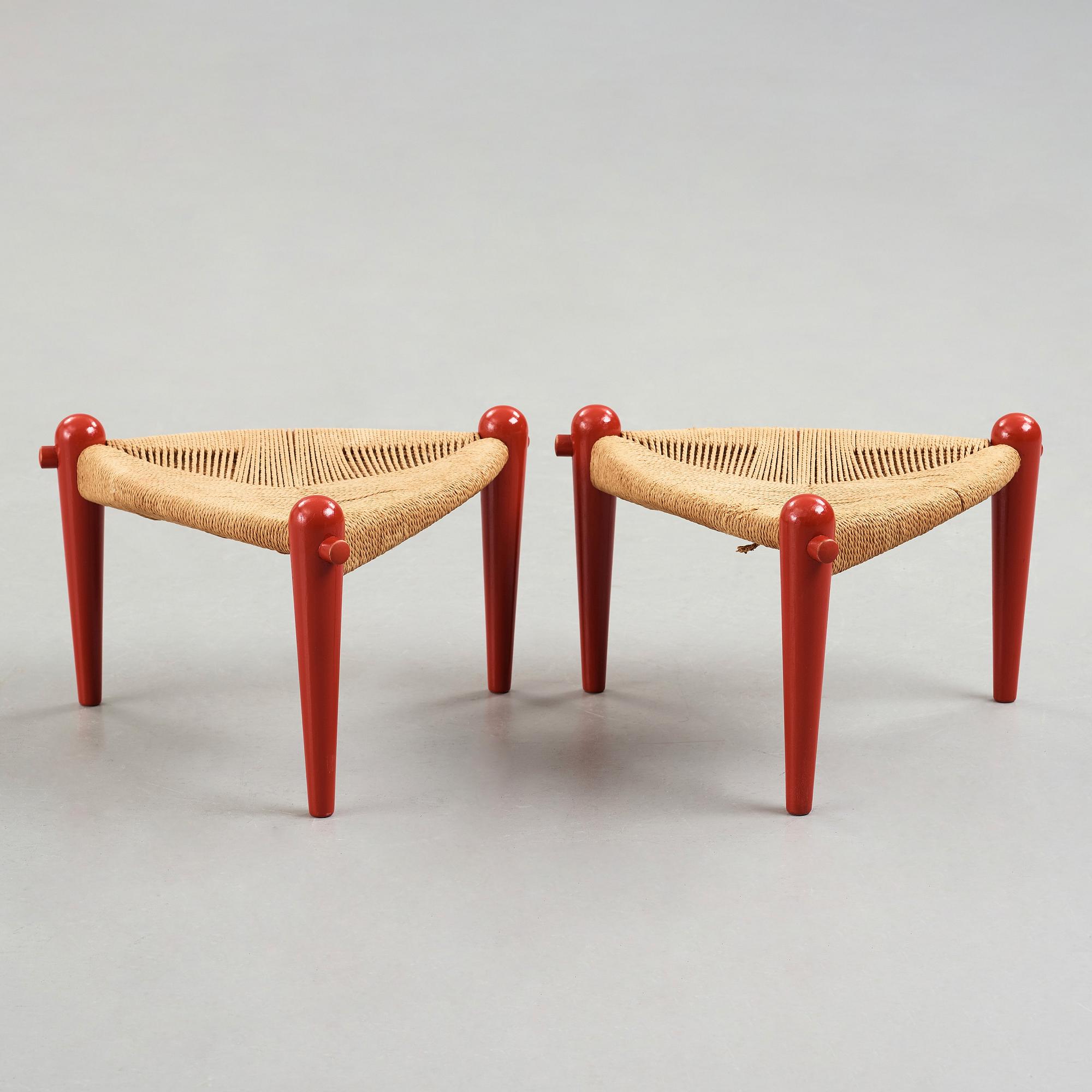 HANS J WEGNER, a pair of stools, model "JH 816" for Johannes Hansen, Denmark 1979.