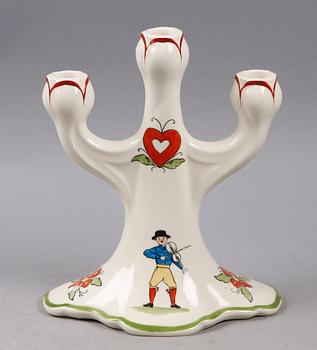 KANDELABER, flintgods, "Daldansen" Rörstrand. 1900-talets början.
