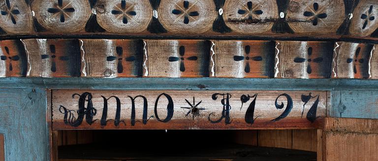 HÖRNSKÄNKSKÅP, allmoge, Rättvik, Dalarna. Dat 1797.