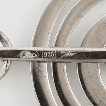 Tapio Wirkkala, a pair of earrings "Silvermoon", sterling silver, for Kultakeskus.