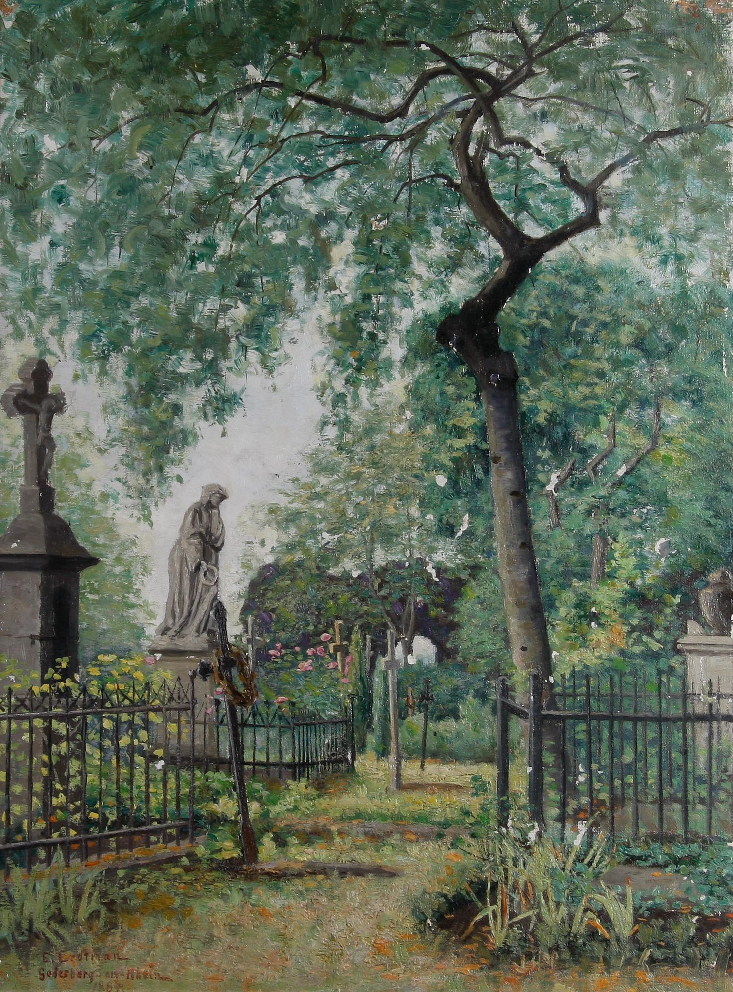 ERDTMAN, ELIAS, olja på duk, sign o dat Goderberg-am-Rhein 1884.