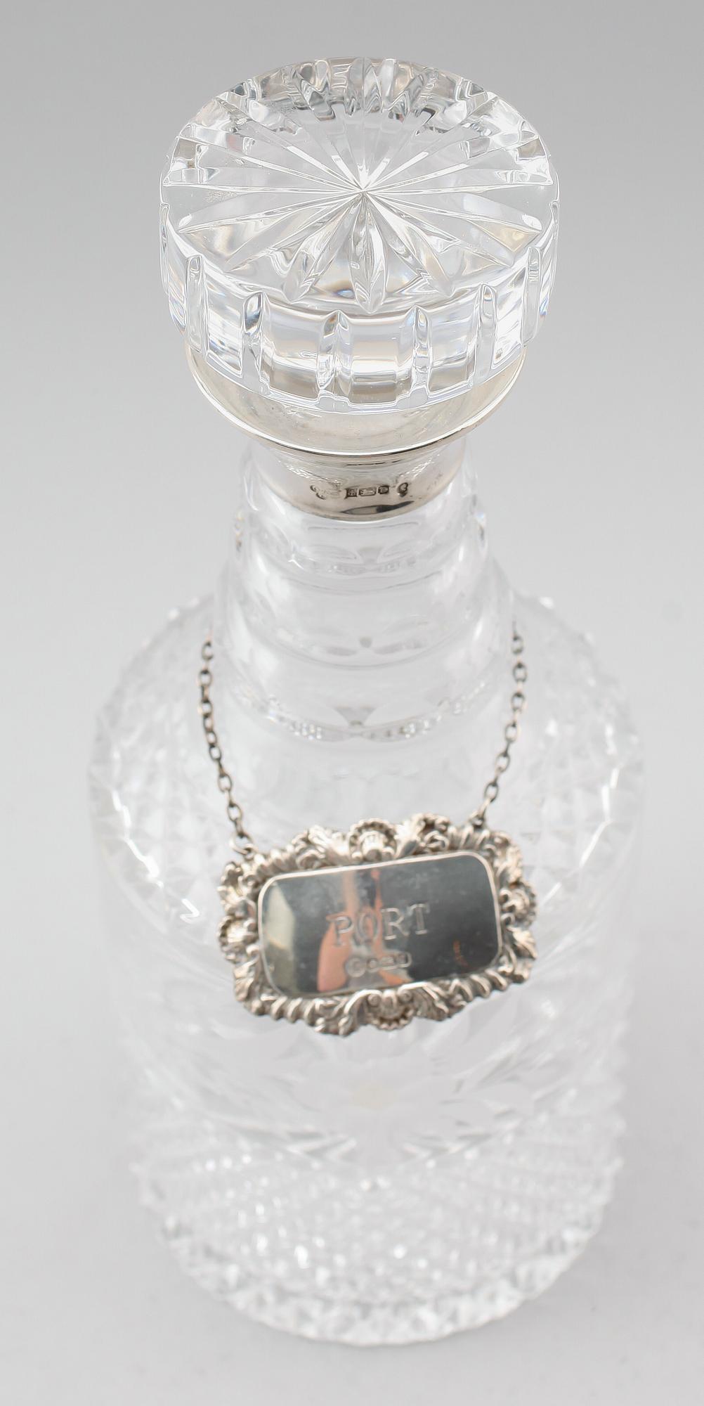 KARAFF, glas och silver, Birmingham 1952.