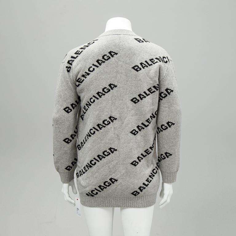 Balenciaga, a knitted wool and camel hair mix cardigan, size M.