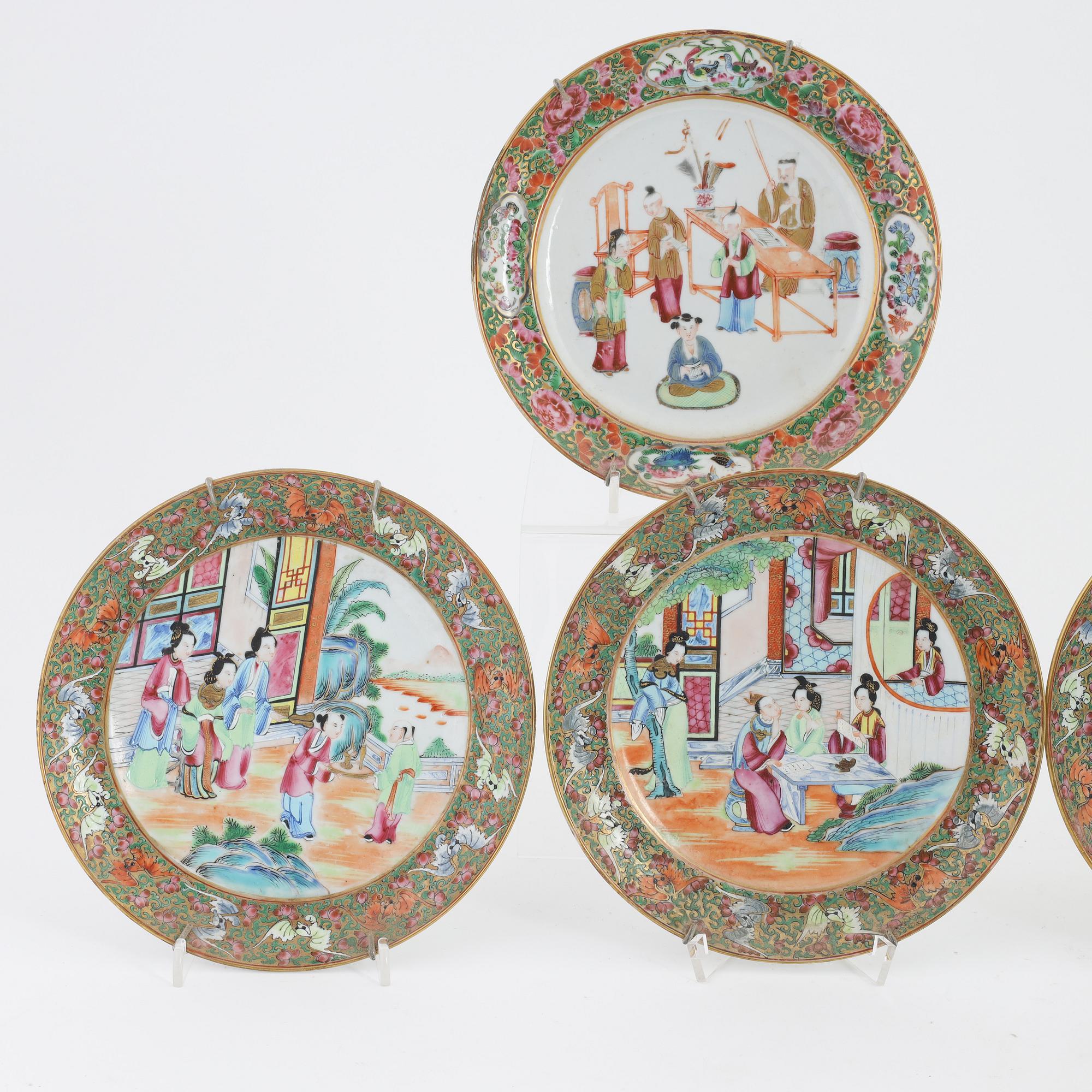 Six Chinese porcelain plates, mid 19th Century.