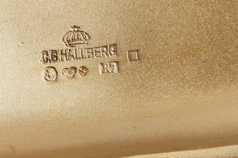 PARTI SILVER, 4 delar, b.la. C G Hallberg, Stockholm. Totalvikt 765.