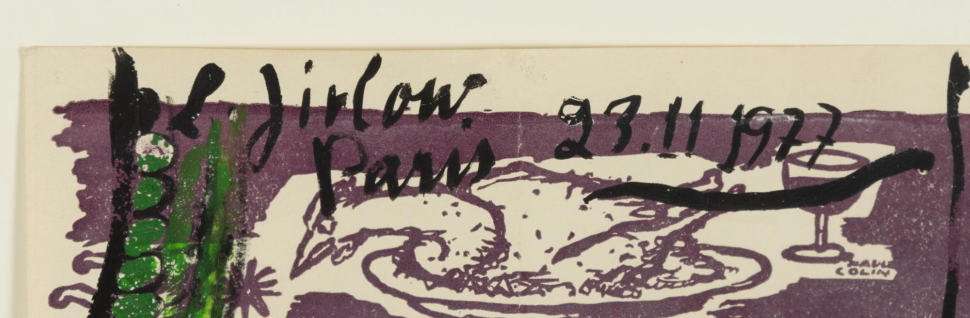 Lennart Jirlow, Restaurangscen på meny.