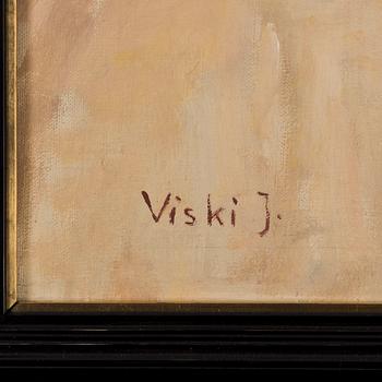 JANOS VISKI, oil on canvas, signed.