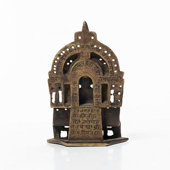 A Jain copper alloy shrine, India, 14th-17th century.