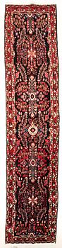 Oriental gallery rug, approximately 524x110 cm, old.