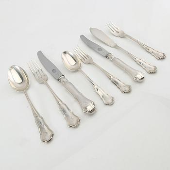 Bestick 54 dlr silver "Olga" AN (Nilsson A J P Hasselgrens Eftr) Lund 1930-tal.